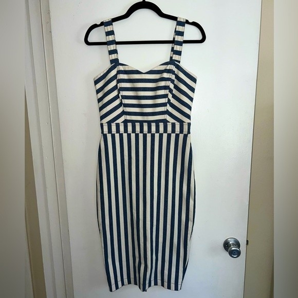 NWOT | Divina Pele | Striped Midi Dress | Size 6 - Picture 1 of 5